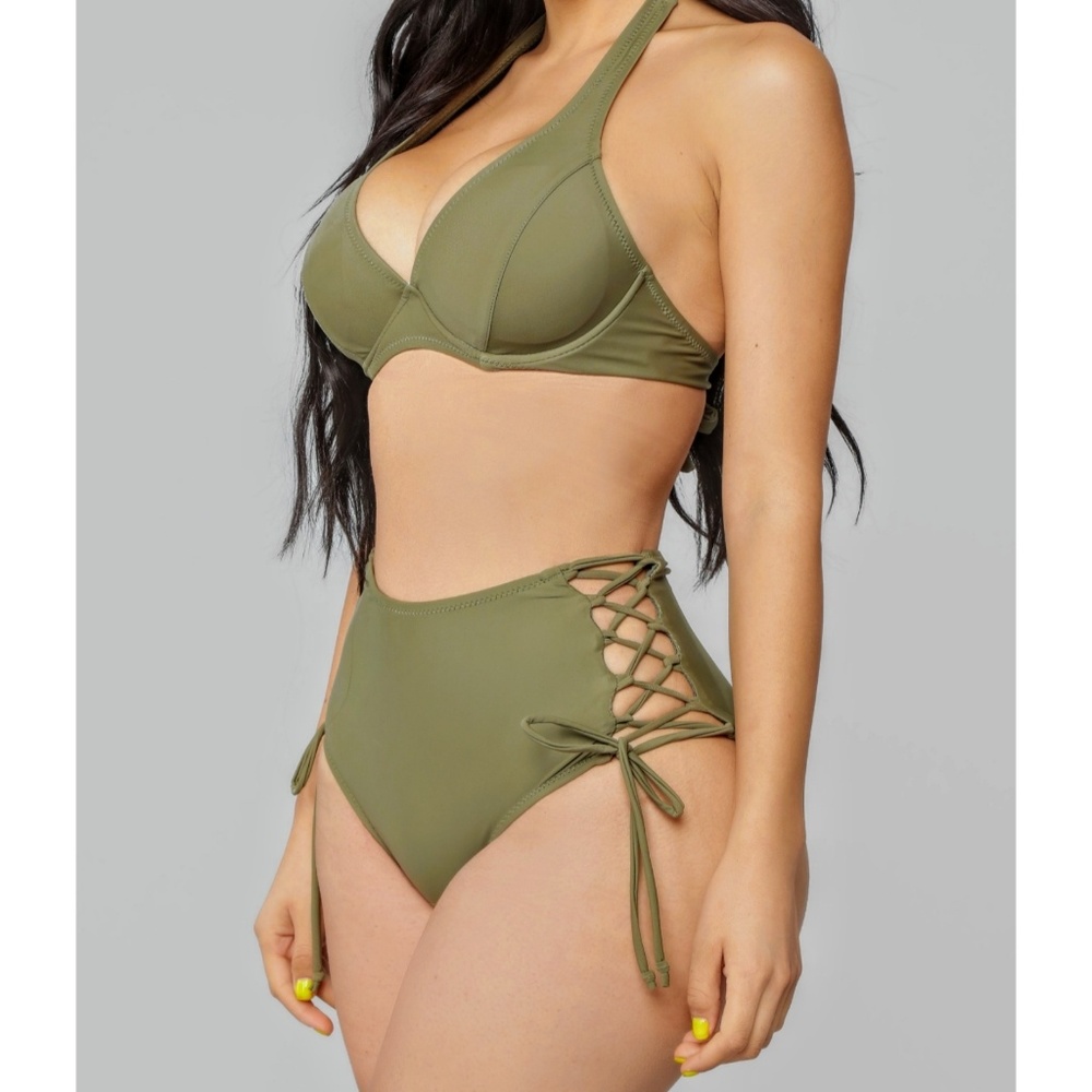 Olive High Waisted Bikini